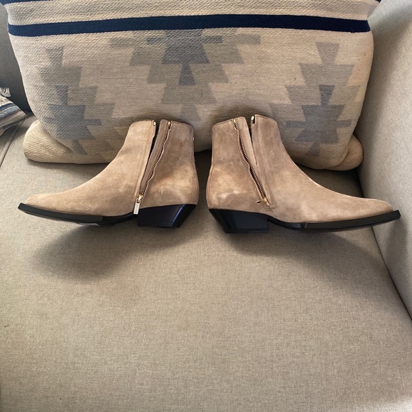 Jimmy Choo JUN suede ankle boots stucco/black NWB 38.5 - Picture 11 of 13